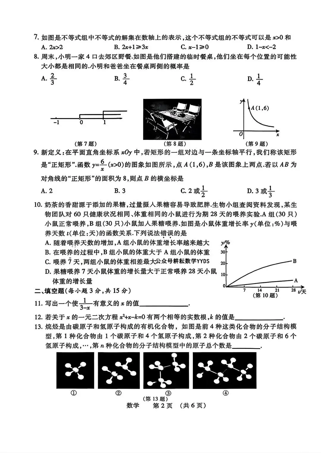 2026年濮阳市中考数学第二次模拟试卷及答案-第2张图片-四季读书网