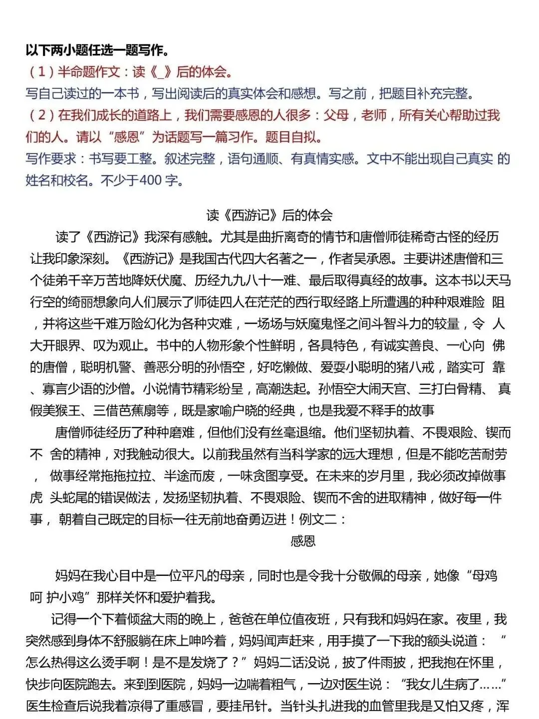 小升初必看!50道作文真题汇总!-第13张图片-四季读书网
