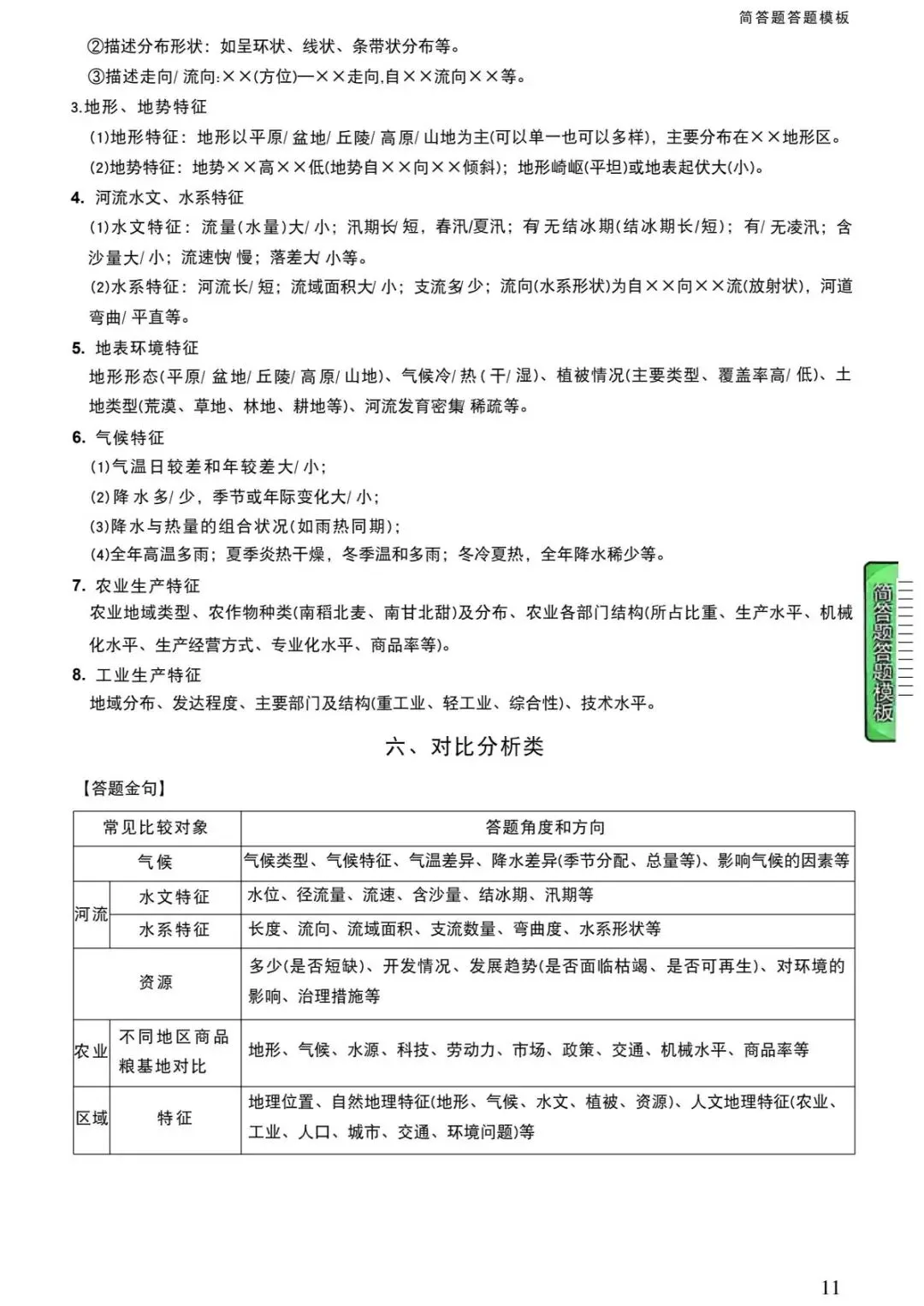 2026地理中考简答题答题模版(必备)-第12张图片-四季读书网 2026地理中考简答题答题模版(必备)-第12张图片-四季读书网
