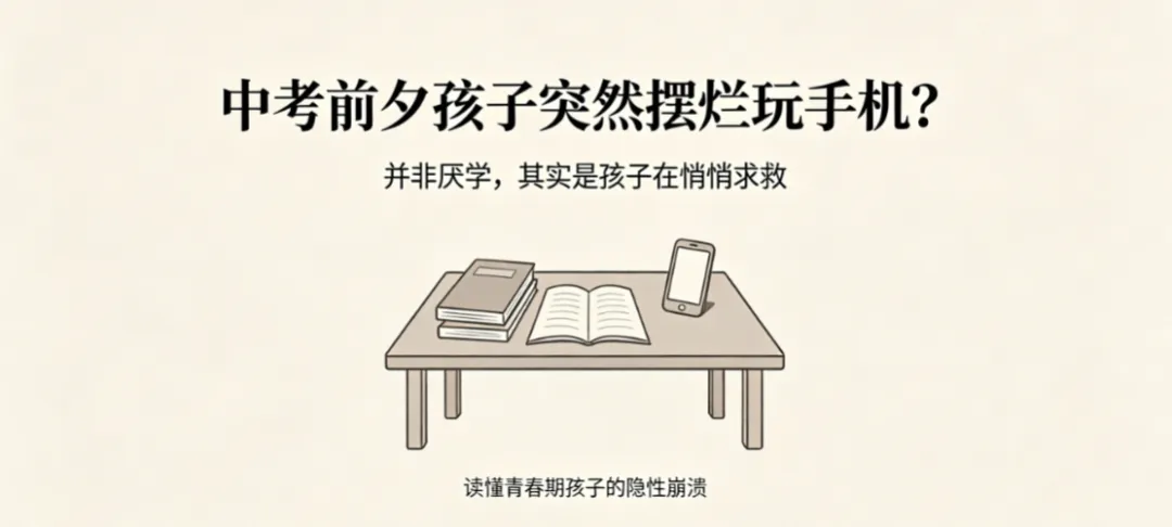 中考前夕孩子突然摆烂玩手机?不是厌学,是孩子在悄悄求救-第1张图片-四季读书网