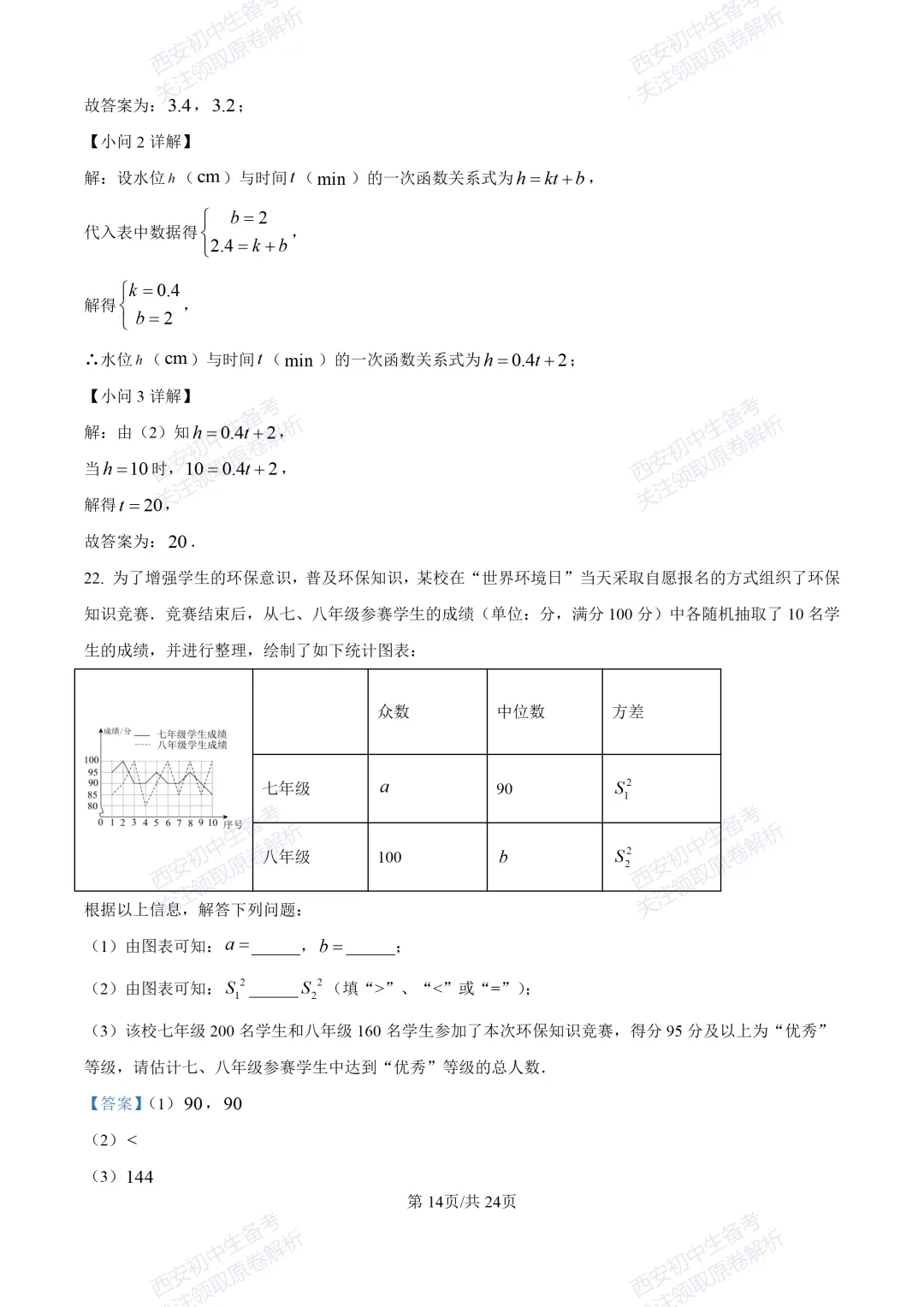 名校模考含答案!西安2026中考模拟:【高新一中】九年级六模【数学】免费下载-第28张图片-四季读书网