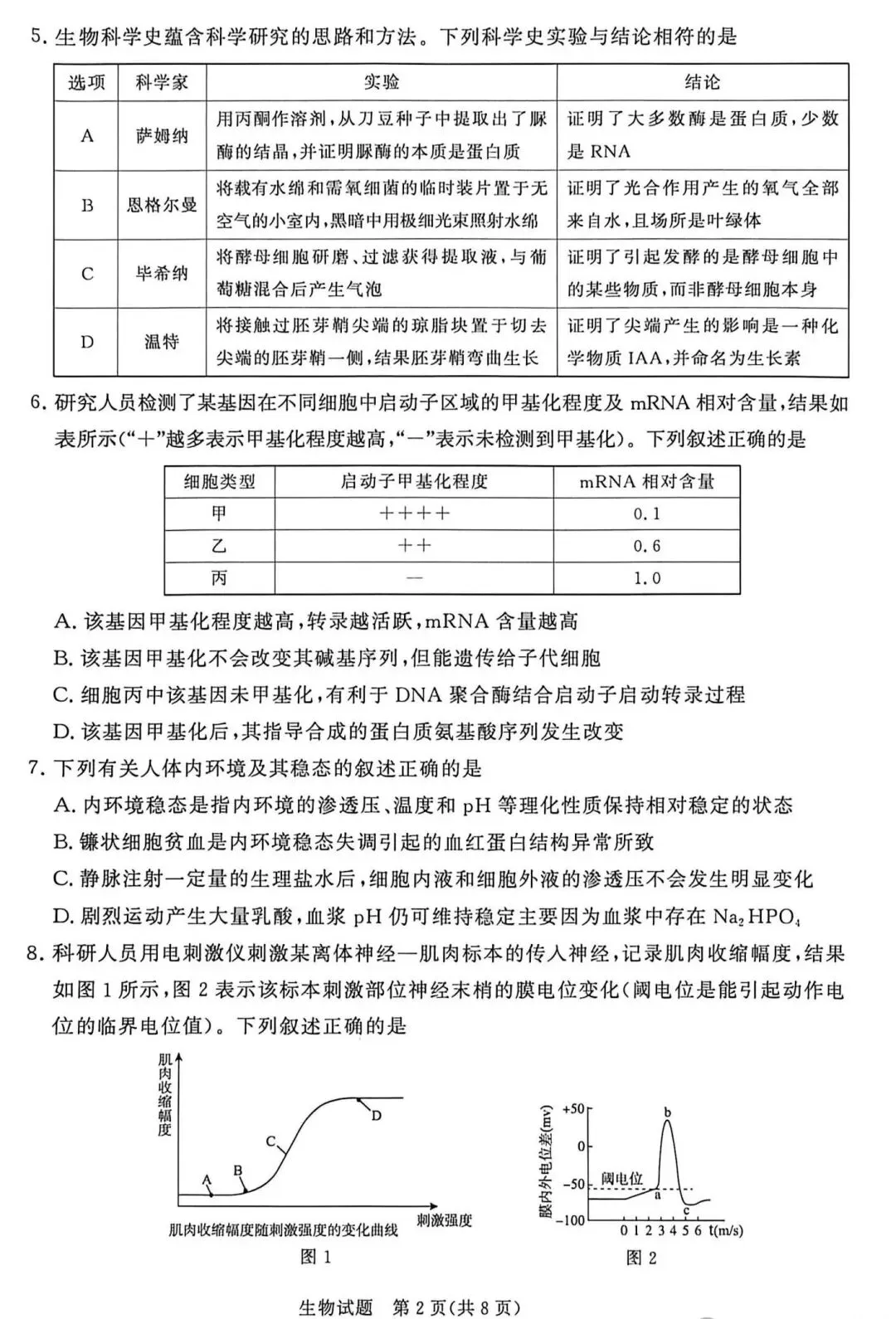 【高中生物】高三冲刺生物模拟试卷(3)-第3张图片-四季读书网