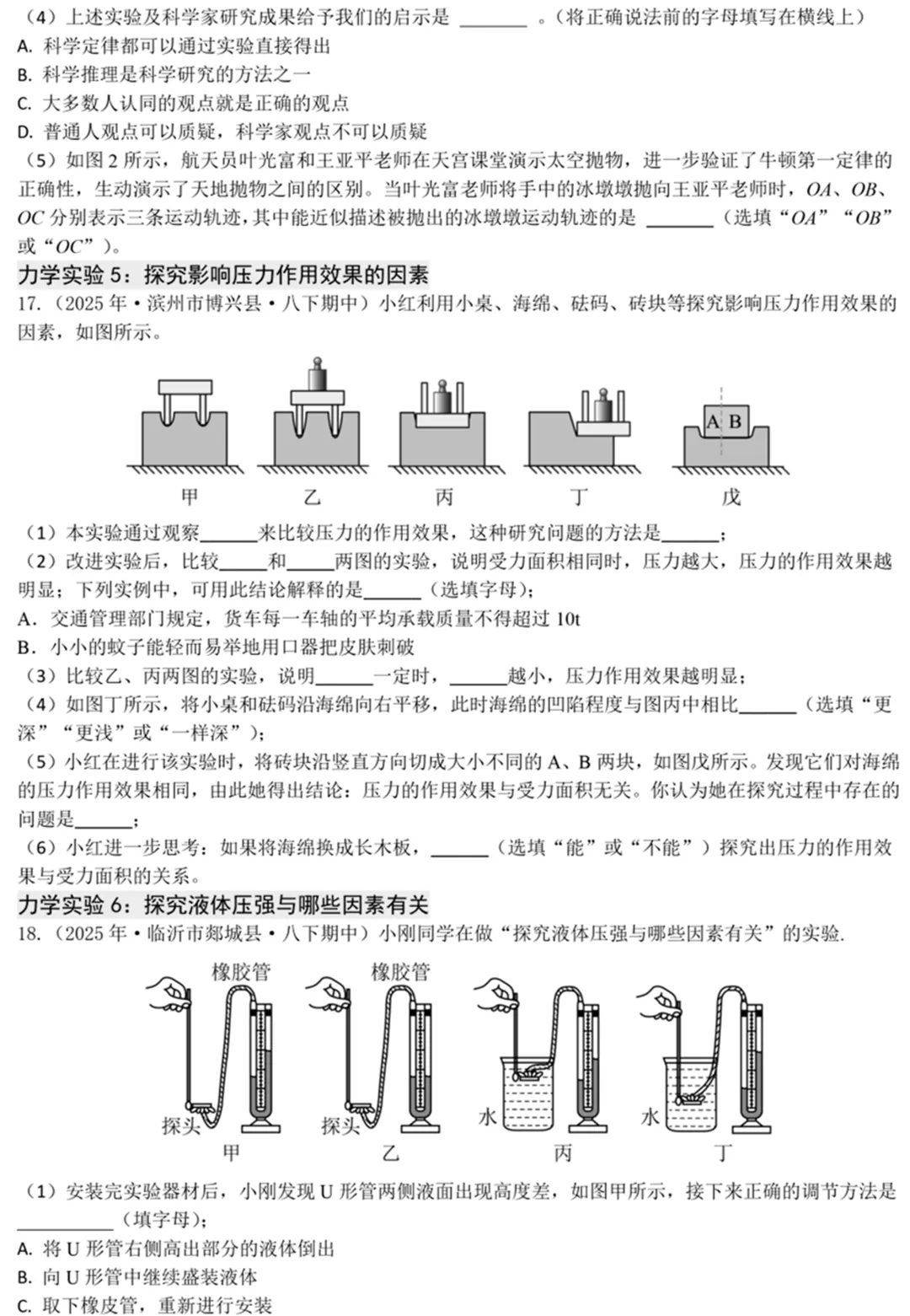 中考物理考前必练:实验专题突破(附答案)-第12张图片-四季读书网