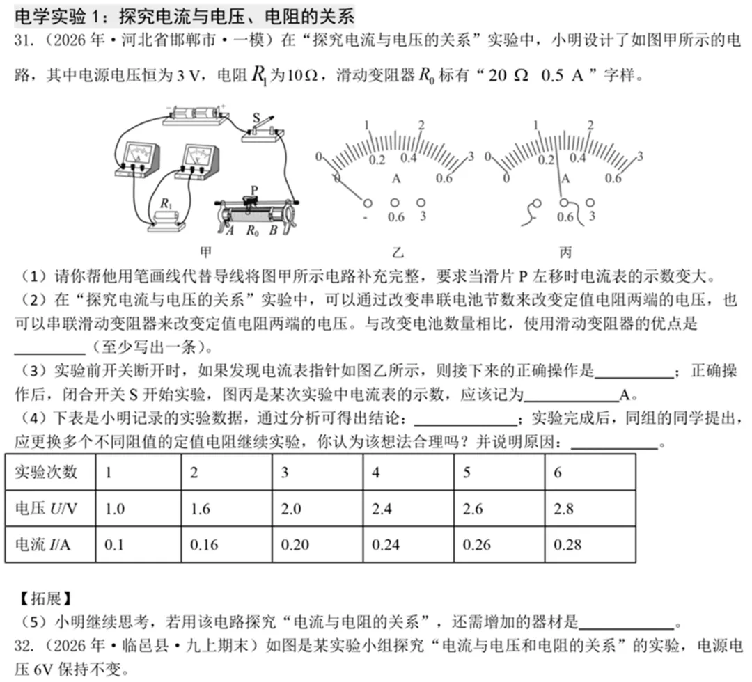 中考物理考前必练:实验专题突破(附答案)-第22张图片-四季读书网