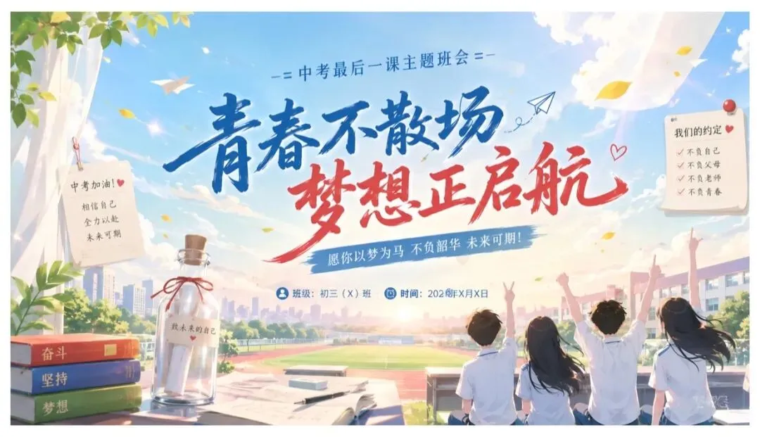 中考最后一课主题班会:青春不散场,梦想正起航-第1张图片-四季读书网