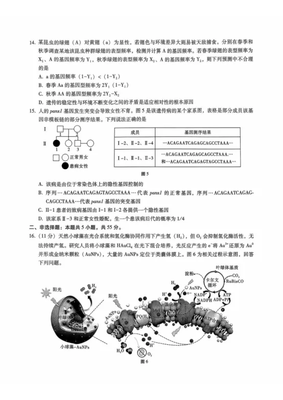 重庆市第八中学2026届高三5月模拟考试生物学试题及答案-第7张图片-四季读书网