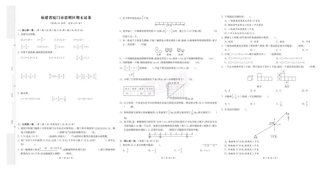 新版六年级下册数学:【期末必刷8市8套真题卷】含解析-第10张图片-四季读书网