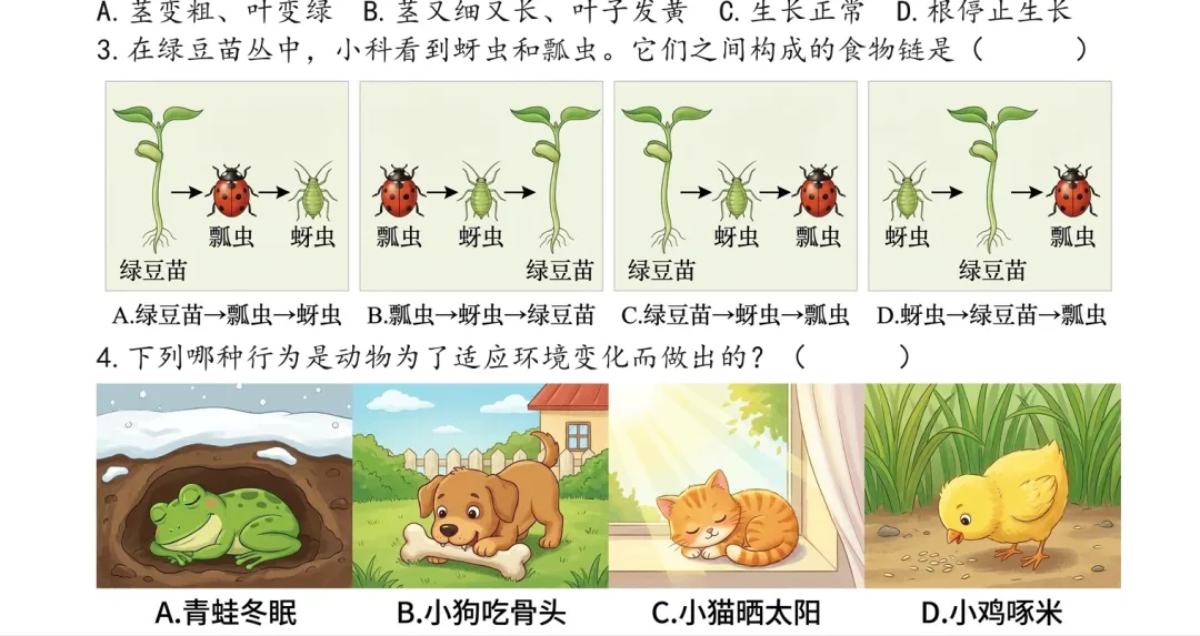 【情境试卷】五年级科学复习A卷,校园科学探究主题!自取!【吴健老师科学资料】-第3张图片-四季读书网