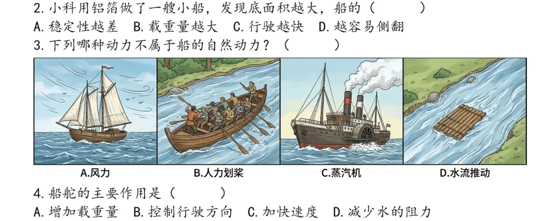 【情境试卷】五年级科学复习A卷,校园科学探究主题!自取!【吴健老师科学资料】-第4张图片-四季读书网