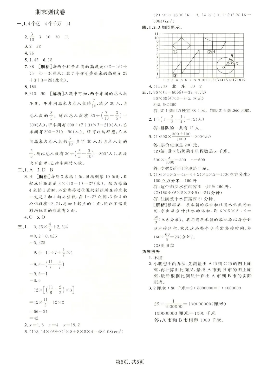 2026苏教版数学六年级下册期末试卷-第11张图片-四季读书网