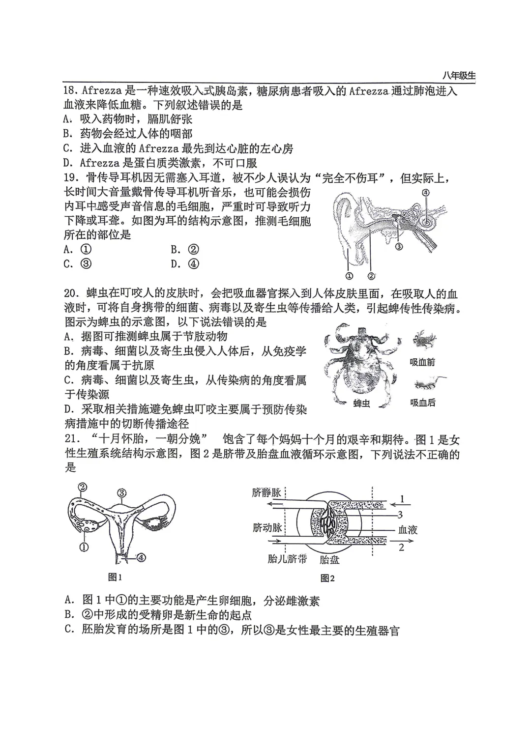2026年6月石家庄43中二模地理生物试卷+答案-第17张图片-四季读书网