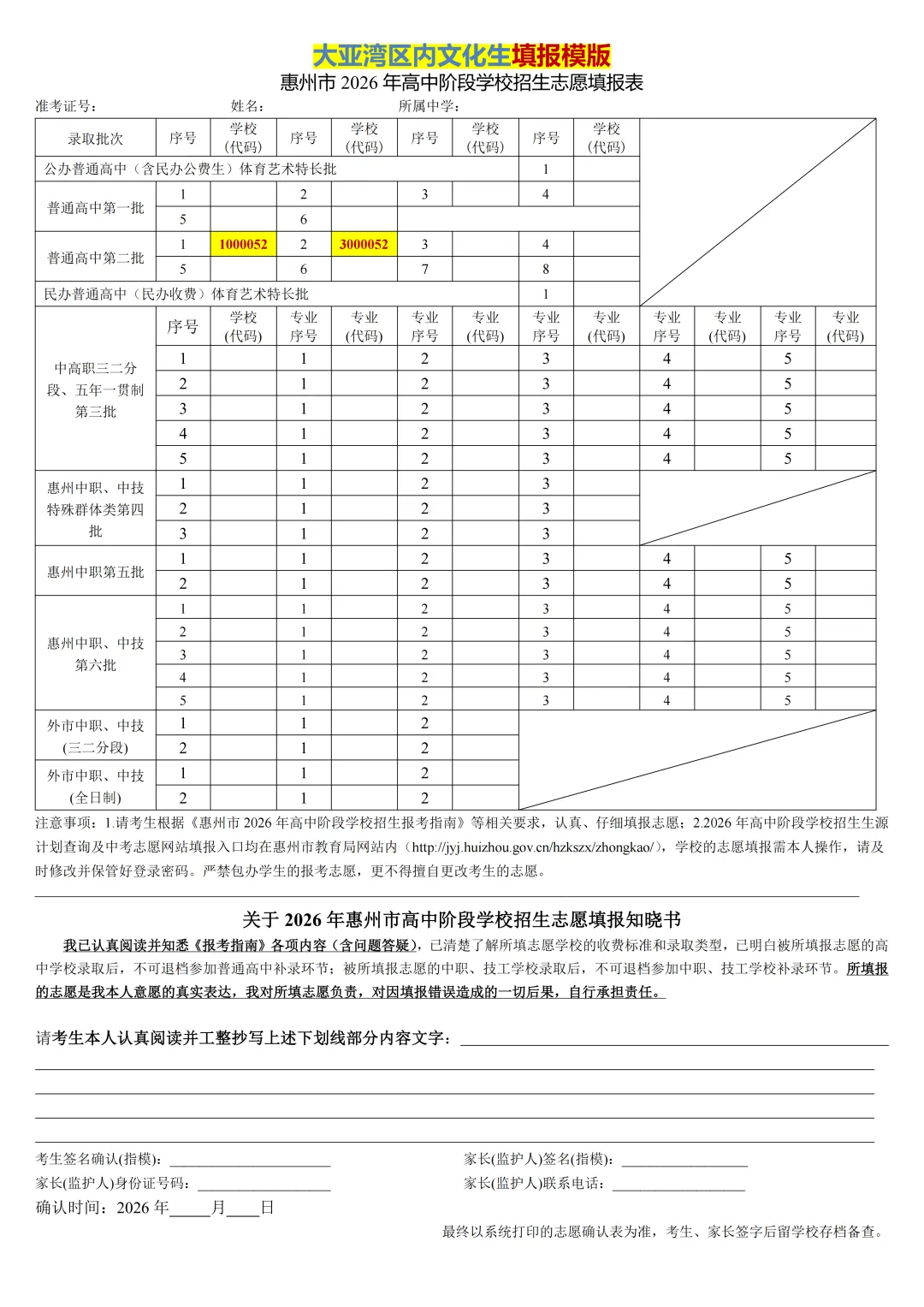 惠州中考志愿填报指南(内附志愿填报表)-第5张图片-四季读书网