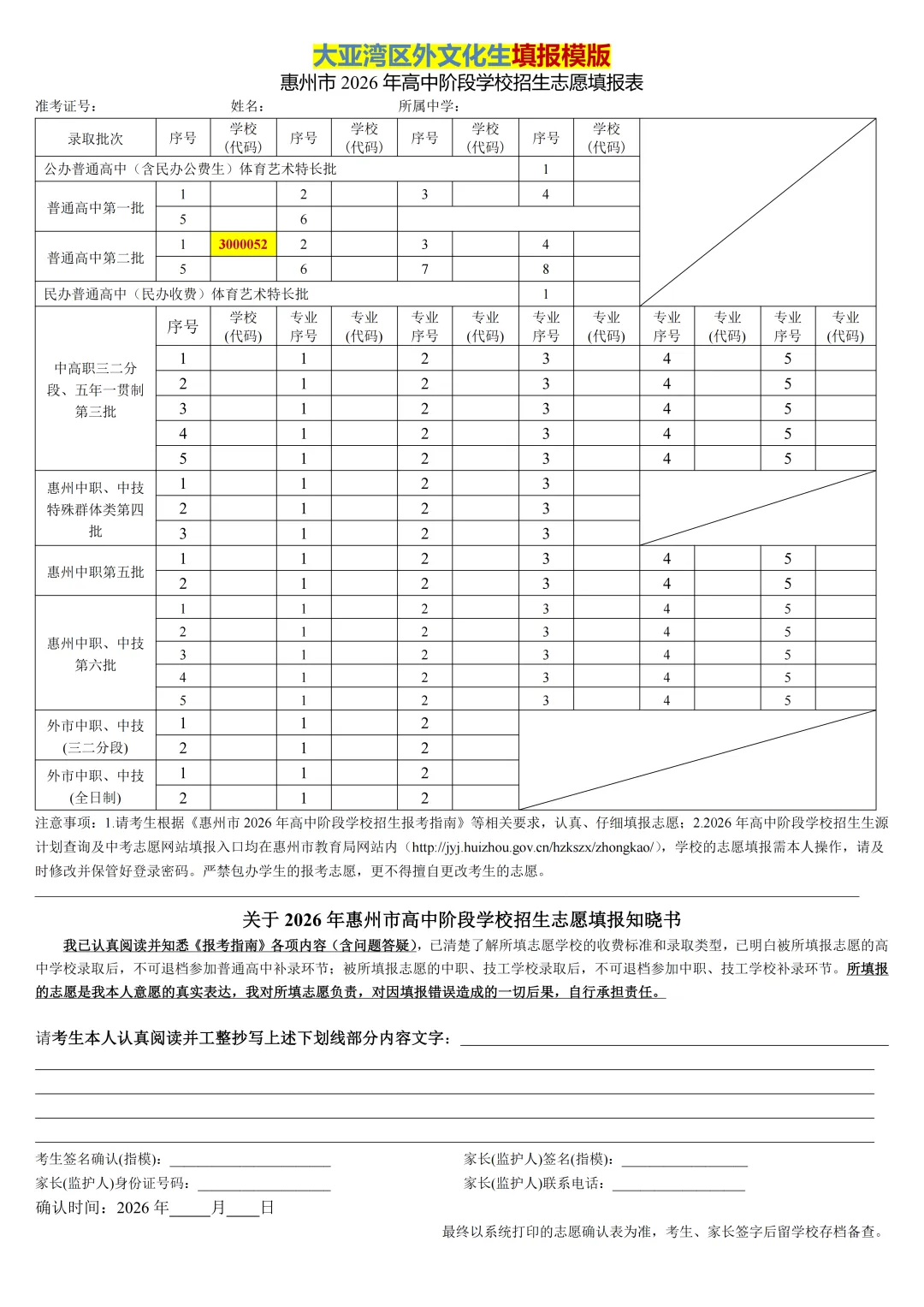 惠州中考志愿填报指南(内附志愿填报表)-第7张图片-四季读书网
