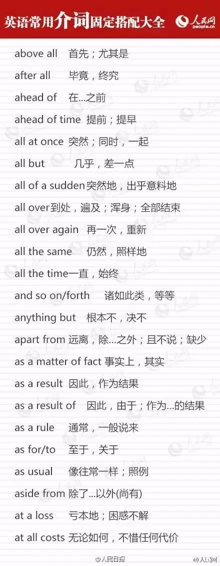 这九类介词用法辨析,中考英语必考(附固定搭配)-第2张图片-四季读书网