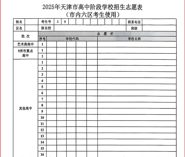天津市区中考志愿填报规则-第2张图片-四季读书网