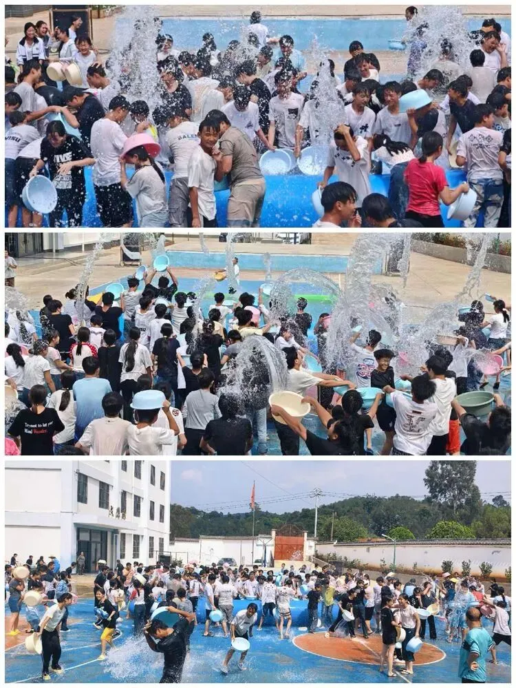 泼水释压助冲刺.凝心鼓劲战中考——竹园中学开展初三消暑减压泼水主题活动-第28张图片-四季读书网