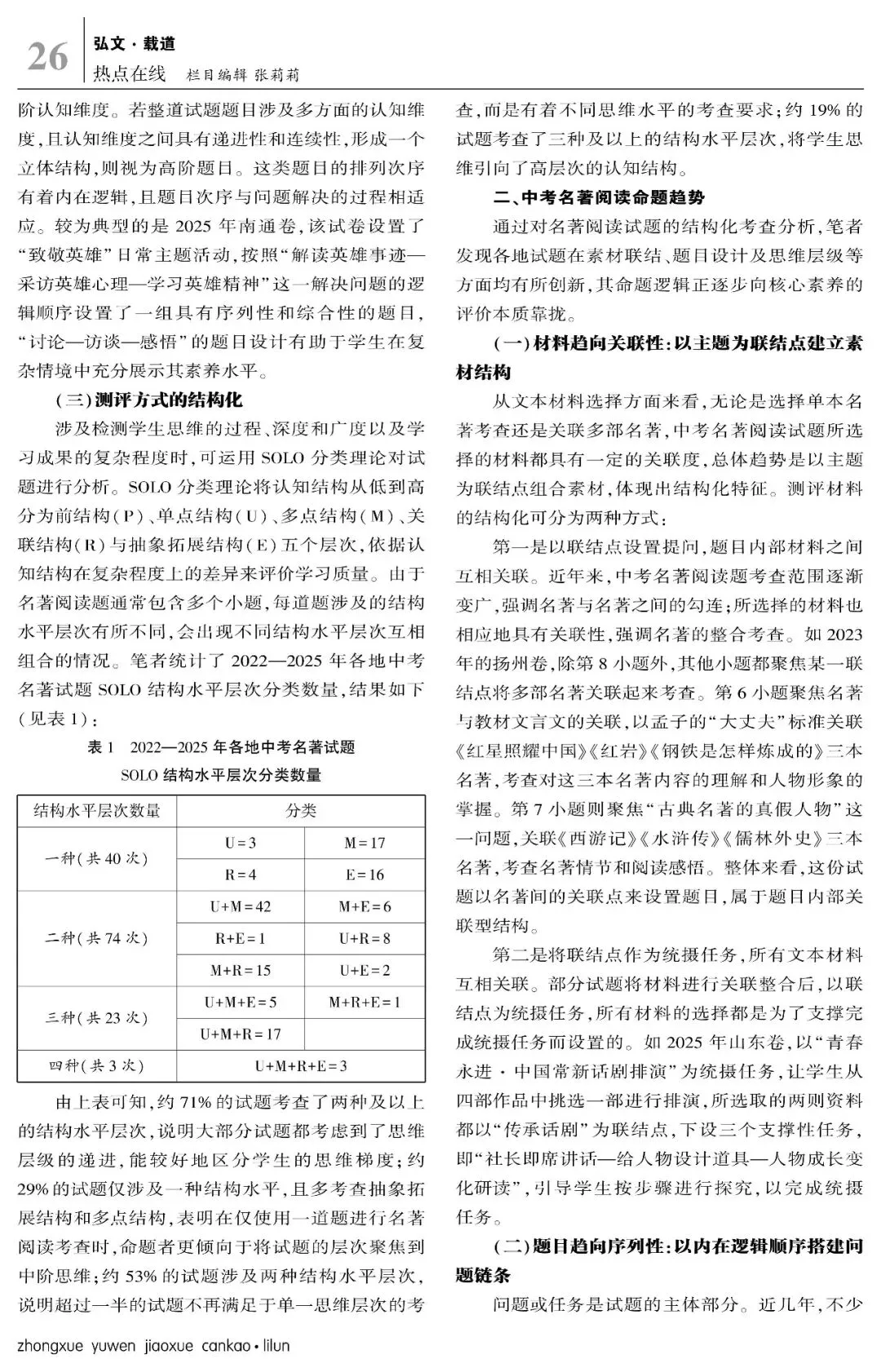 指向结构化考查的中考名著阅读命题趋势探析-第4张图片-四季读书网