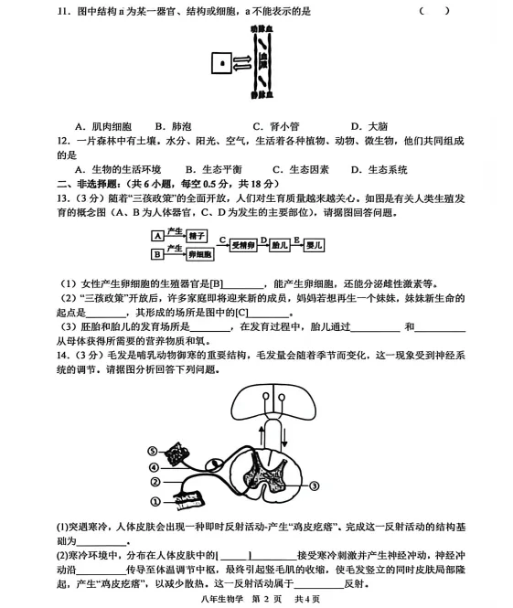 2026年6月铁岭开原八年学情调查试卷+答案-第56张图片-四季读书网