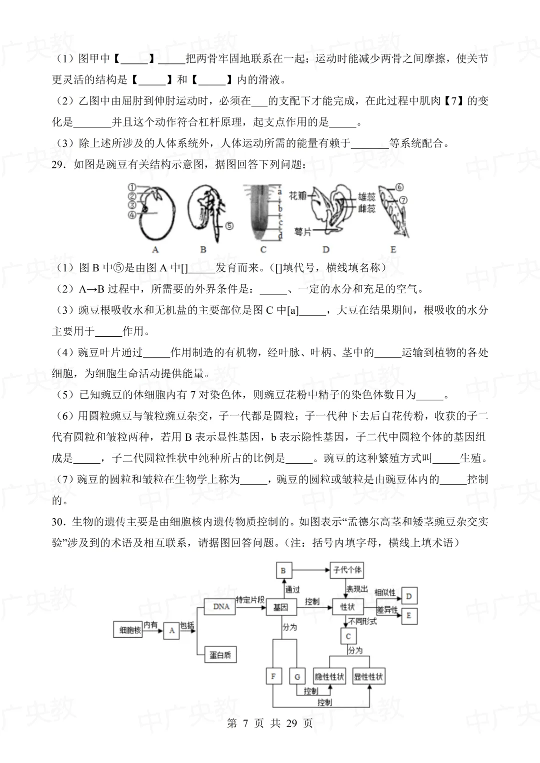 干货分享 | 中考生物模拟卷+答案-第8张图片-四季读书网