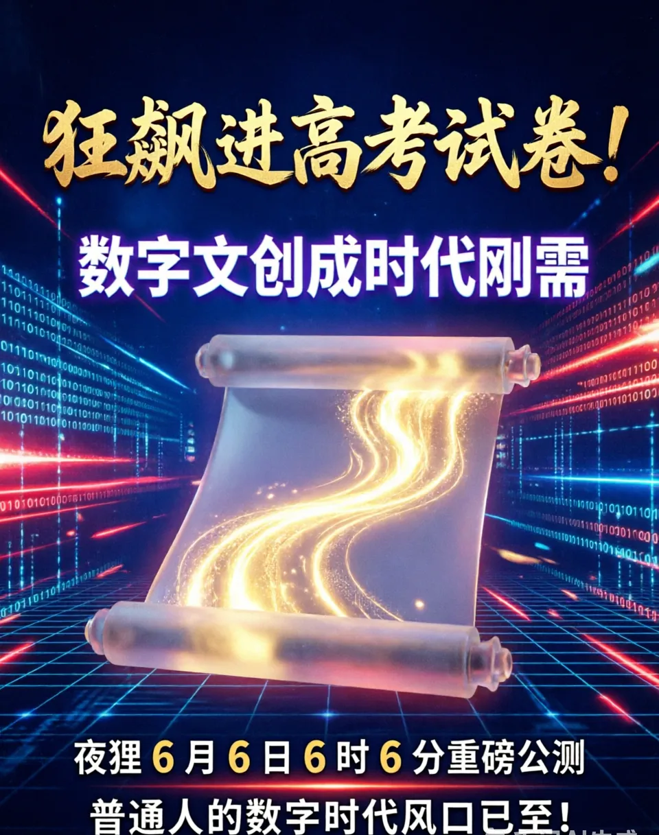 天呐!数字文创居然塞进了高考试卷里!夜狸 6 月 6 日 6 时 6 分重磅公测,普通人的数字时代风口已至!-第1张图片-四季读书网