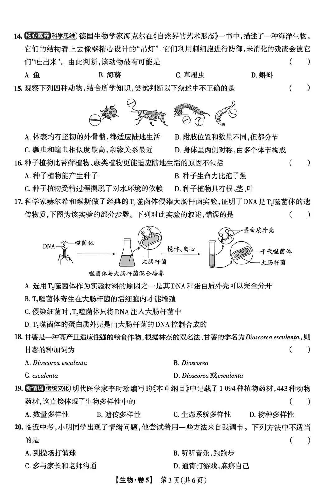 2025年湖南省初中学业水平考试模拟联考卷-第3张图片-四季读书网