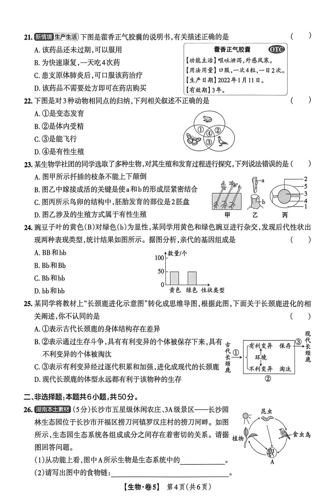 2025年湖南省初中学业水平考试模拟联考卷-第4张图片-四季读书网