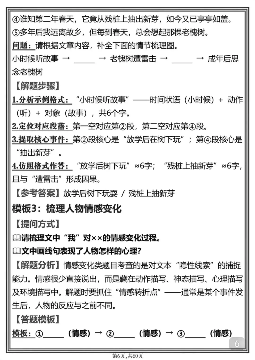 中考语文考前必背满分答题技巧笔记-第6张图片-四季读书网