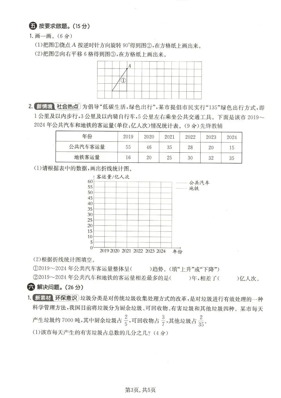 2026春五年级下册数学人教版《期末考试卷》(质量卷+达标卷+真题卷+拔尖卷+卷,带答案)-第10张图片-四季读书网