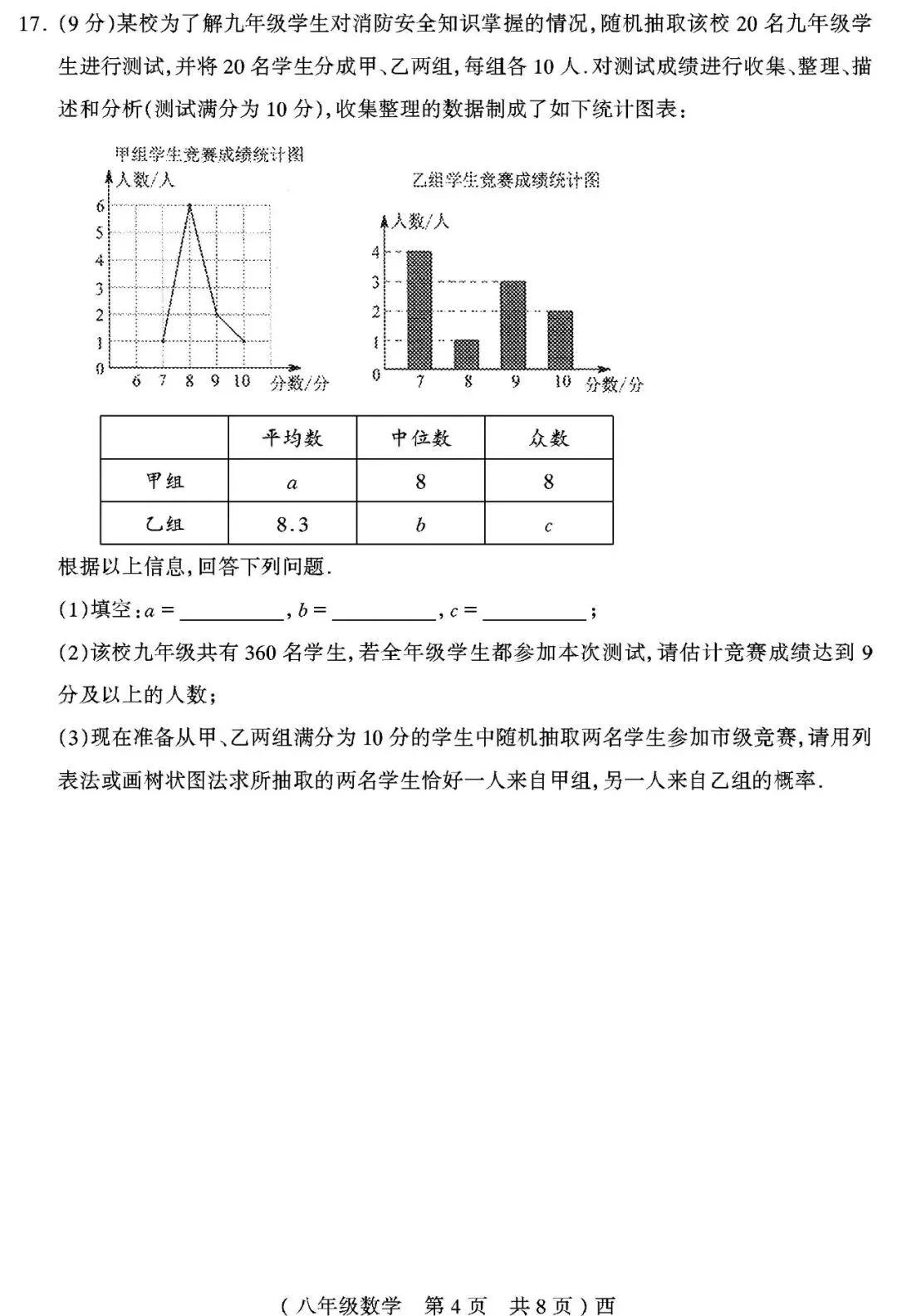 【真题再现】2025年春期末八年级数学试卷,后附答案-第5张图片-四季读书网