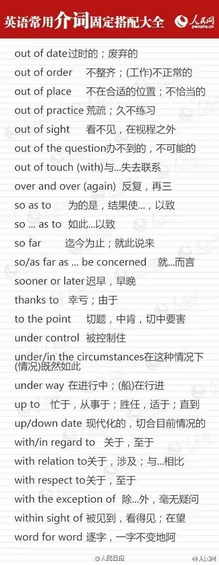 这九类介词用法辨析,中考英语必考(附固定搭配)鲁教版初中英语-第12张图片-四季读书网