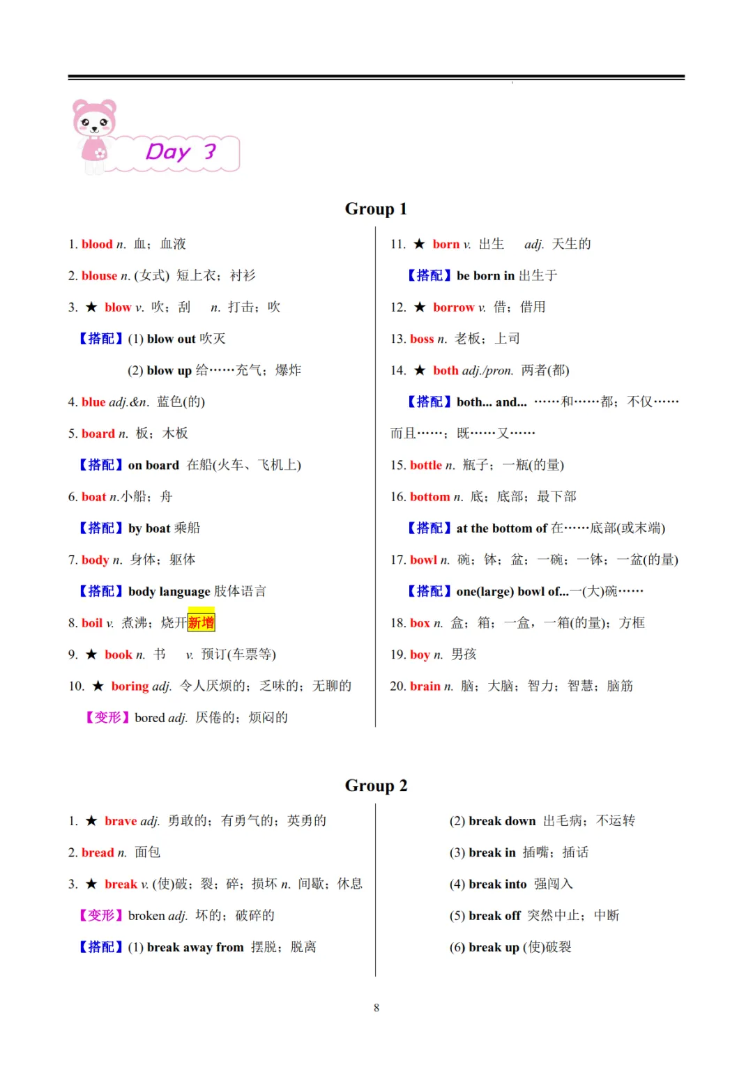 中考英语高频词汇1600词-第8张图片-四季读书网