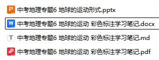 中考地理专题6 地球的运动 彩色标注学习笔记-第3张图片-四季读书网