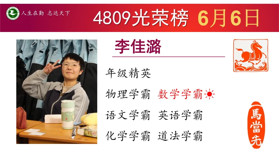 6月6日星期6“班级光荣榜”丨模拟考试考好了,要让它更好;考差了,也不是坏事!当下你在做什么,才算数!-第11张图片-四季读书网