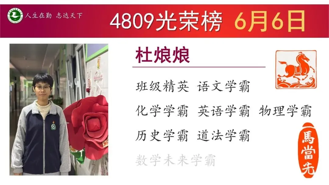 6月6日星期6“班级光荣榜”丨模拟考试考好了,要让它更好;考差了,也不是坏事!当下你在做什么,才算数!-第22张图片-四季读书网