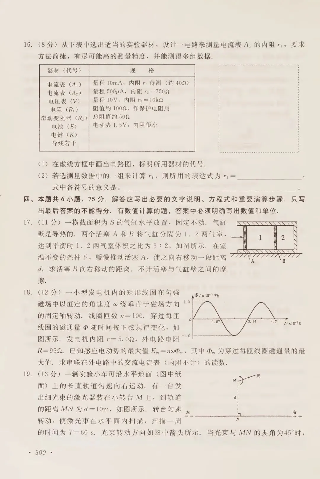 2000年高考试卷物理-第5张图片-四季读书网