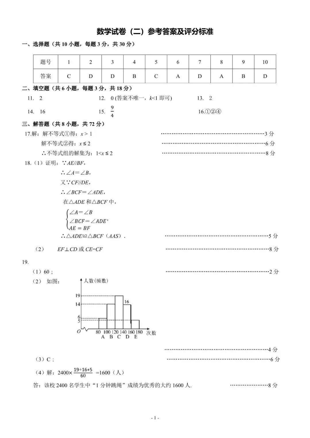 2026武汉七一中学中考数学模拟(二)(含参考答案)-第7张图片-四季读书网