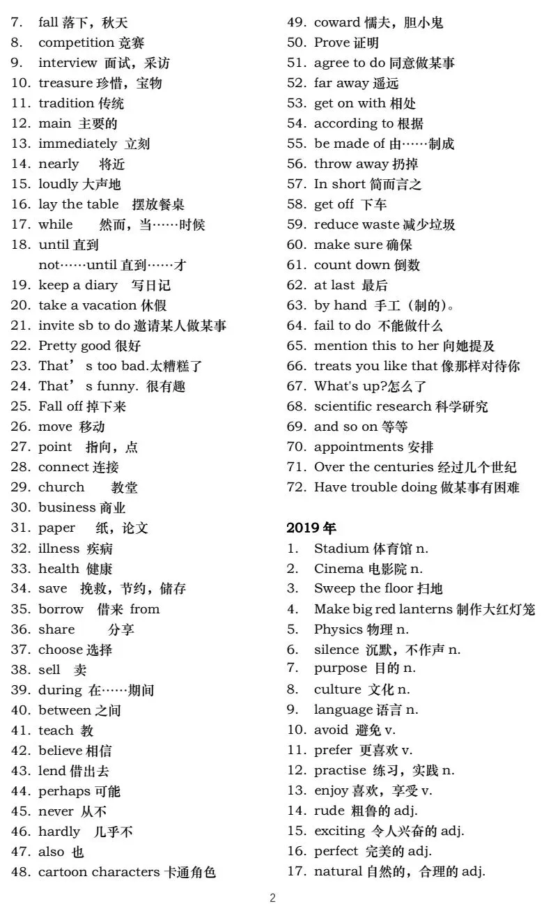 天津中考英语真题词汇总结-第3张图片-四季读书网