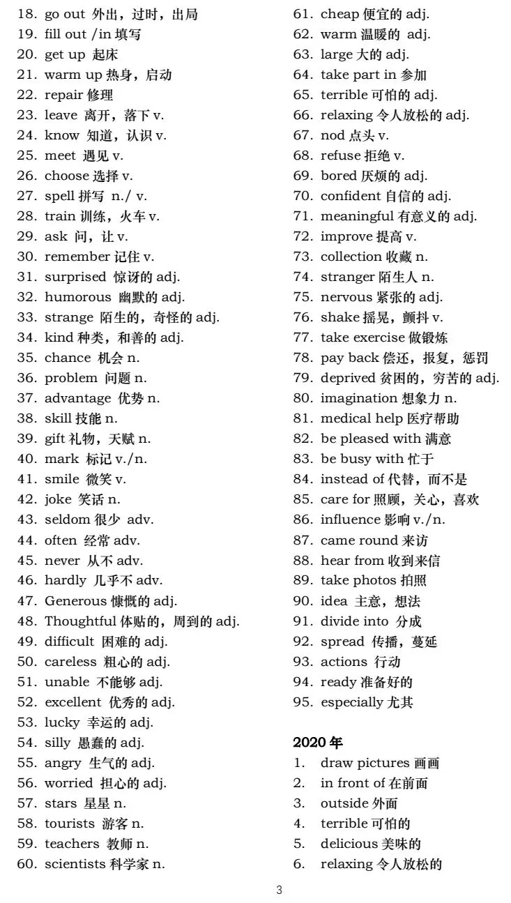 天津中考英语真题词汇总结-第4张图片-四季读书网
