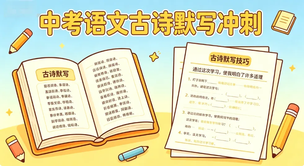 【中考冲刺专项】语文古诗词默写满分精讲!攻克易错丢分重灾区,轻松拿满分!-第2张图片-四季读书网