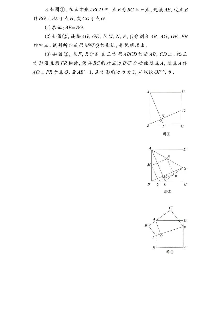 【中考数学】平行(特殊)四边形几何模型精讲精练-第8张图片-四季读书网