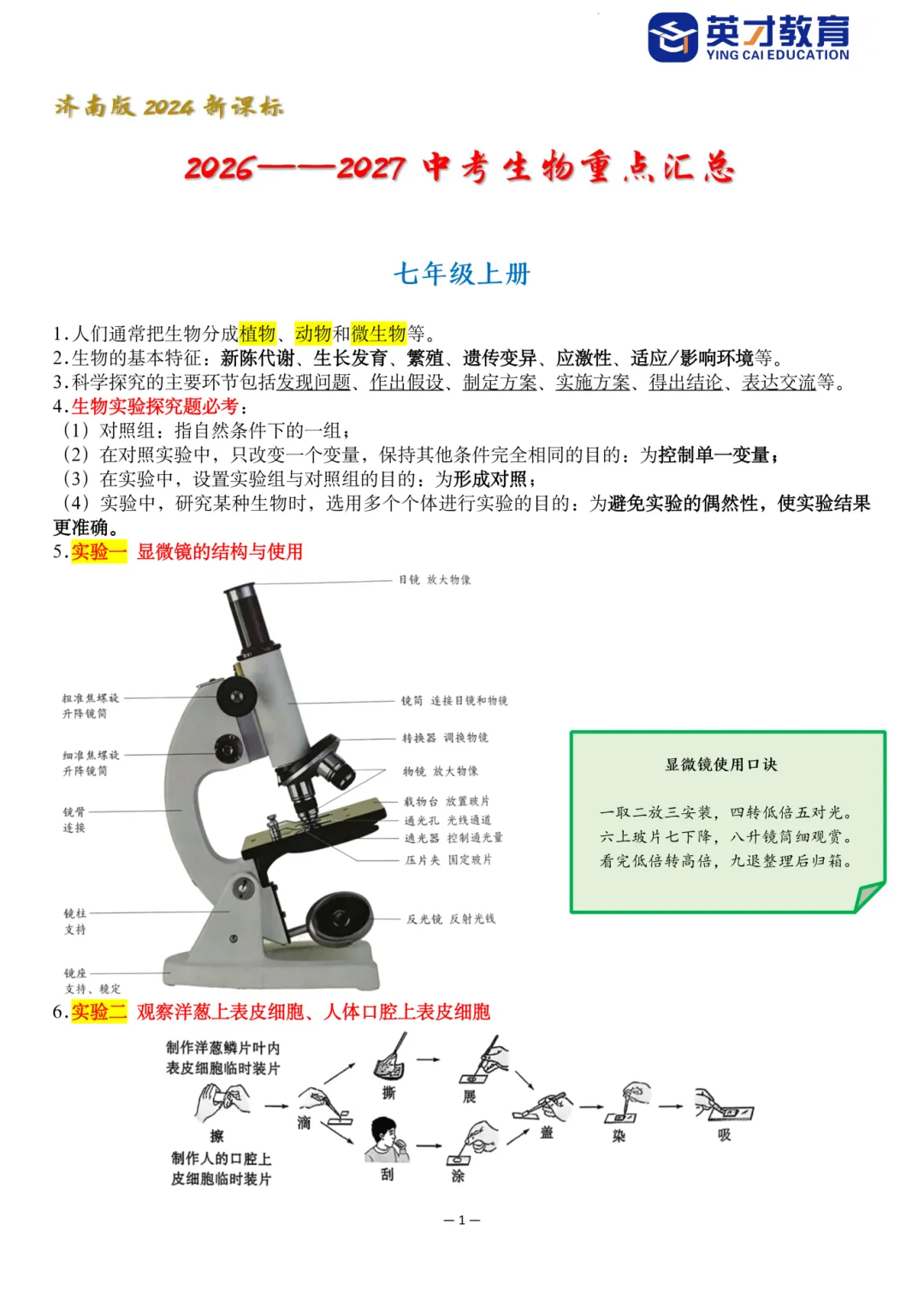中考生物重点知识汇总-第6张图片-四季读书网