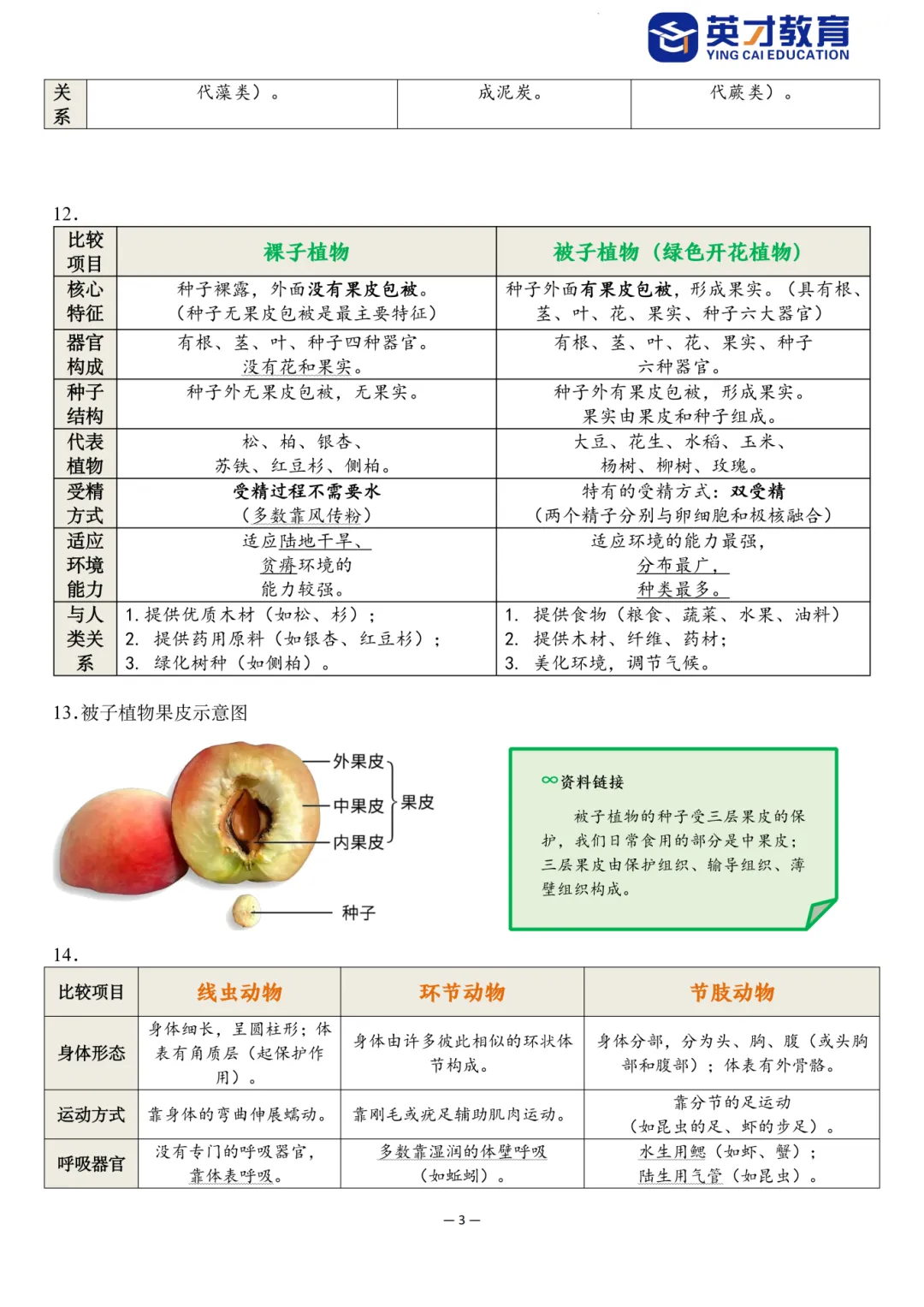 中考生物重点知识汇总-第8张图片-四季读书网