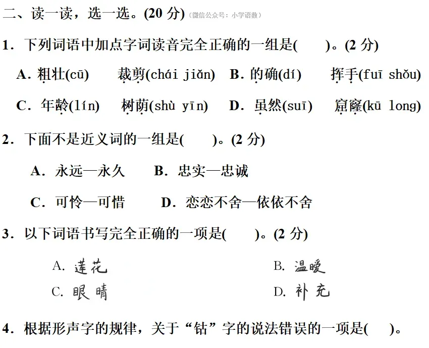 部编版1-6年级语文下册期末模拟试卷+小升初语文复习知识合集+小升初六年级毕业作文题及例文-第12张图片-四季读书网