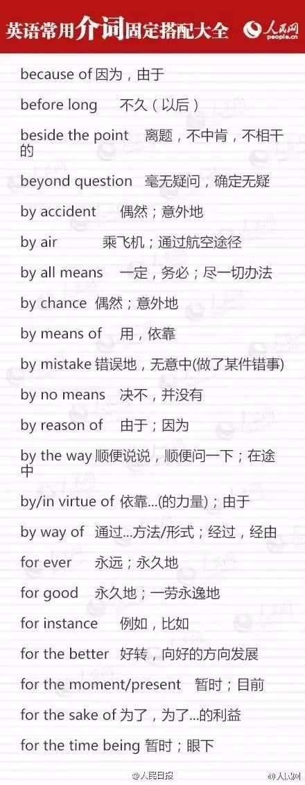 这九类介词用法辨析,中考英语必考(附固定搭配)江苏初中英语-第5张图片-四季读书网