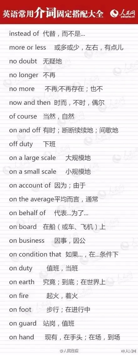 这九类介词用法辨析,中考英语必考(附固定搭配)江苏初中英语-第10张图片-四季读书网