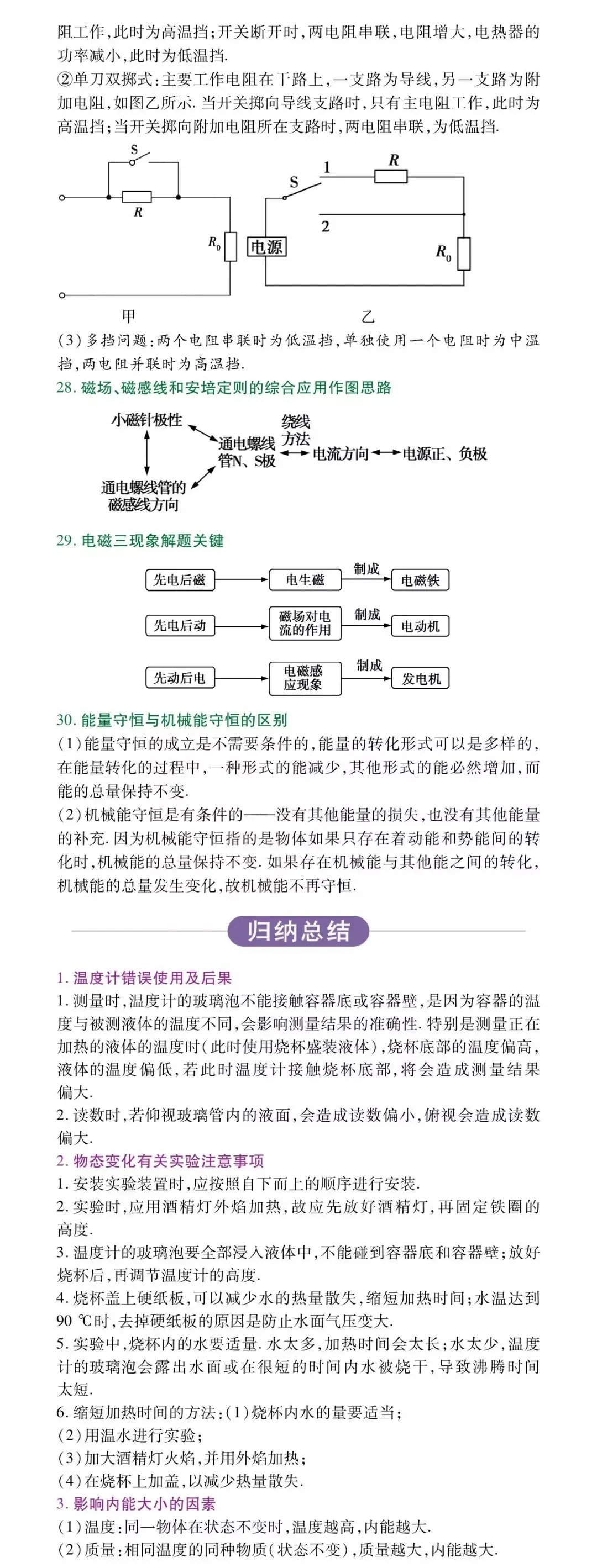 初中两年物理知识归纳总结,中考高分就靠它了!-第30张图片-四季读书网