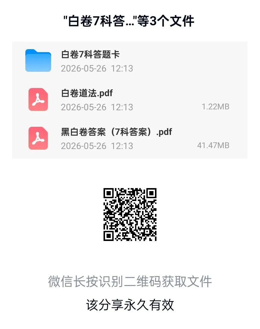 黑白卷之白卷试卷及答案和答题卡-第6张图片-四季读书网