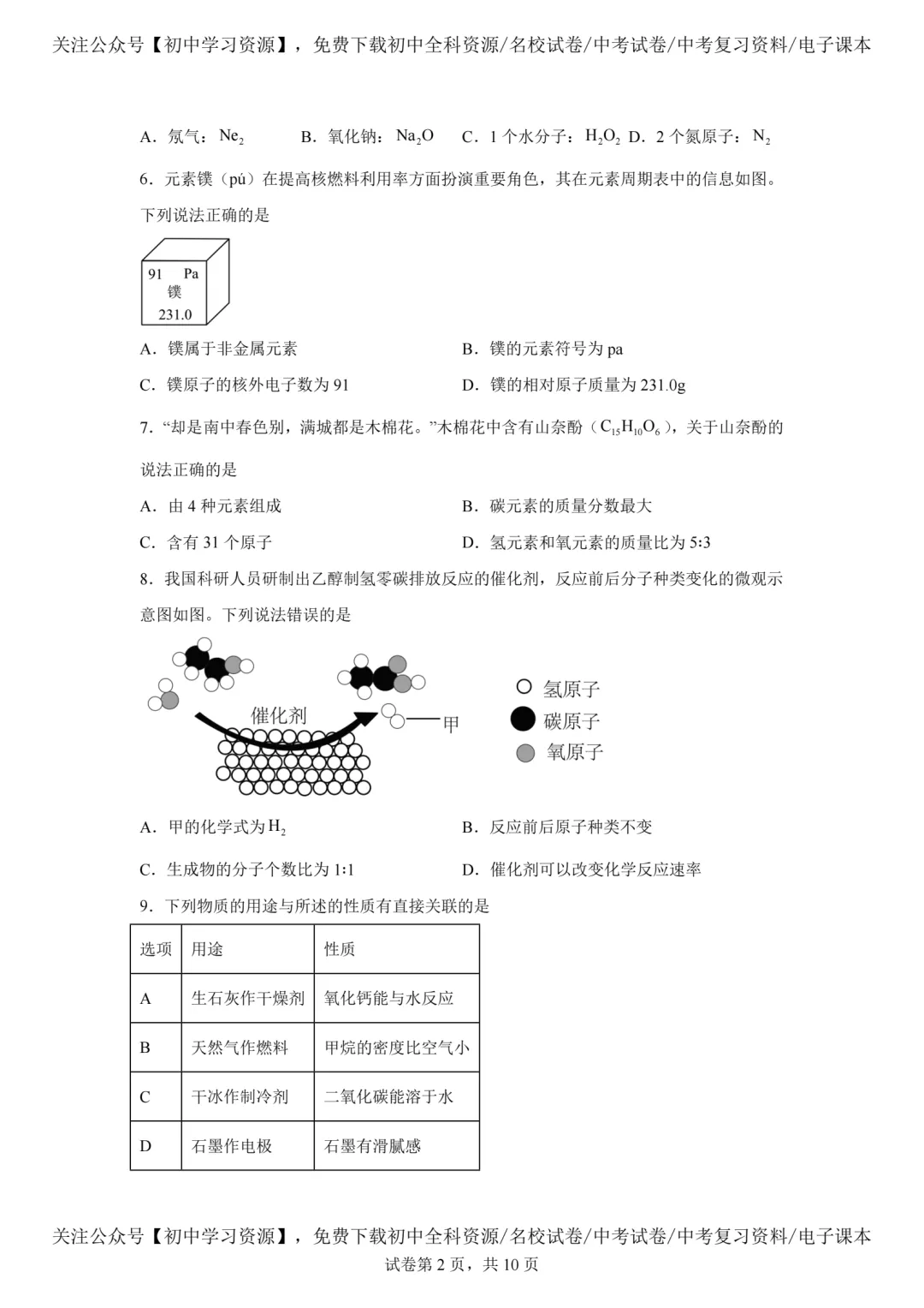 2025年广东省中考化学真题试卷(含答案)-第4张图片-四季读书网