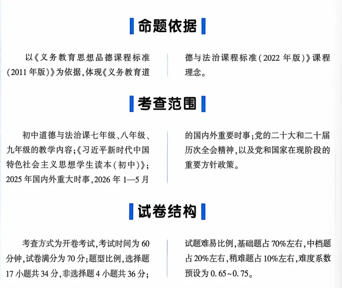 中考最后两周道德与法治《解析与检测》高效使用方案-第2张图片-四季读书网
