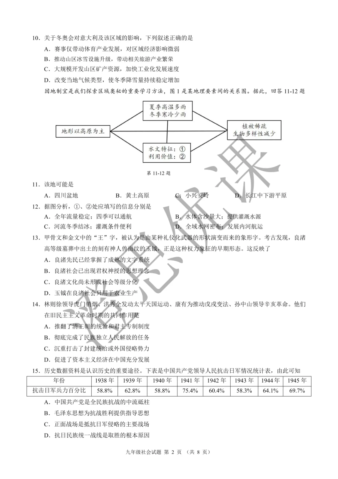 浙江省名校发展共同体2026年6月中考二模试卷(社会)-第3张图片-四季读书网 浙江省名校发展共同体2026年6月中考二模试卷(社会)-第3张图片-四季读书网